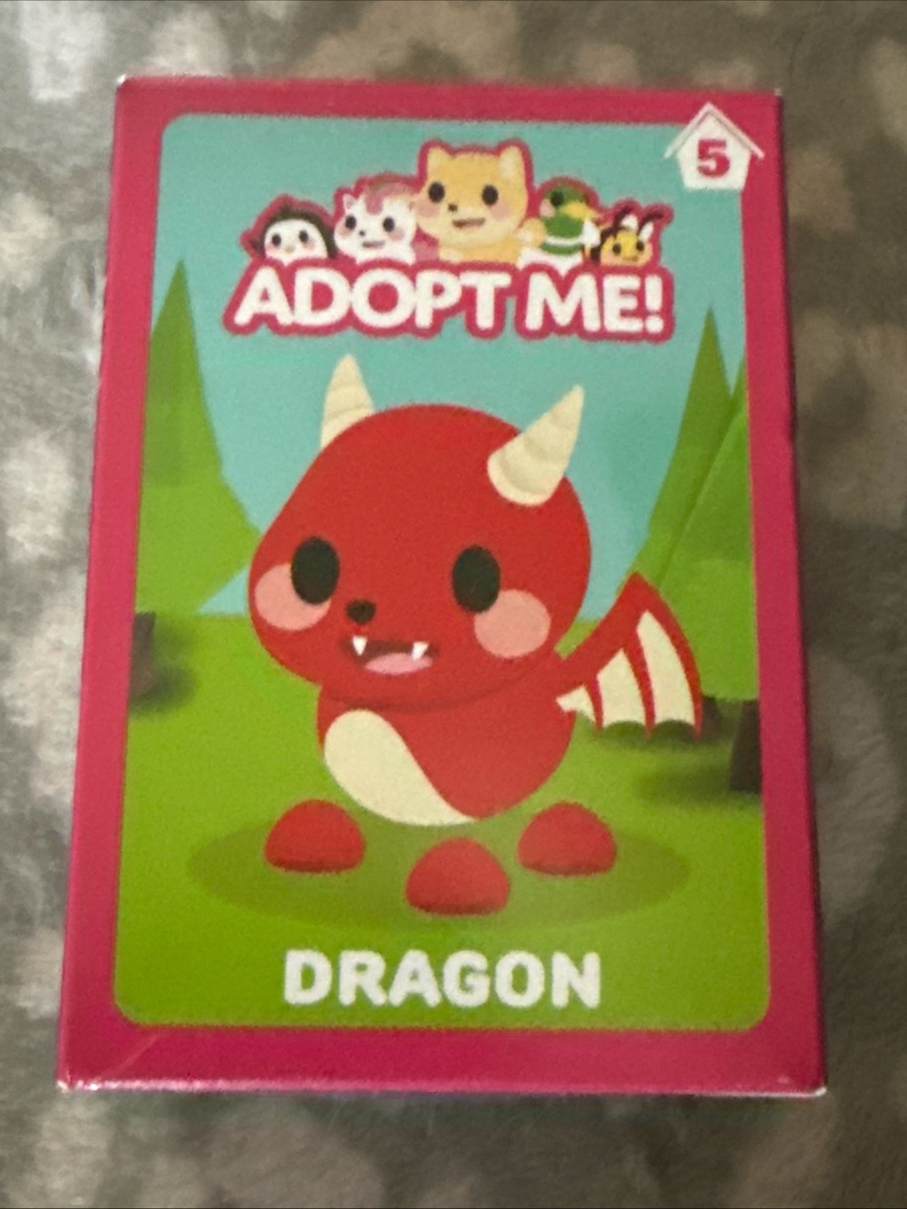 McDonald’s 2023 Adopt Me! Dragon Happy Meal Toy Card Box Uplift Games #5 NIP